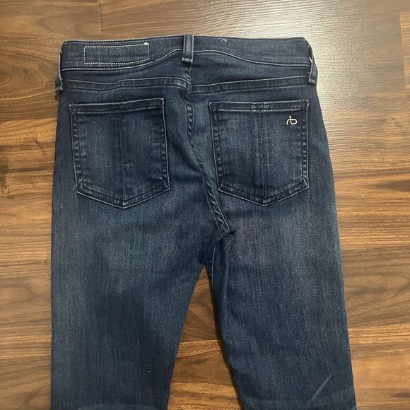 Rag & Bone Ankle Skinny Jeans Womens 24 Dark Wash Raw Hem W1526K089 - Picture 5 of 12